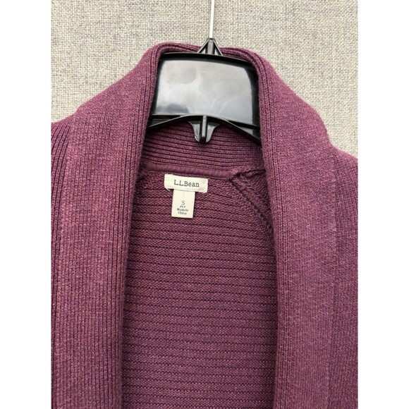 LL Bean Pima Cotton Open-Front Cardigan Sweater Purple Women's Small S petite - Picture 2 of 7